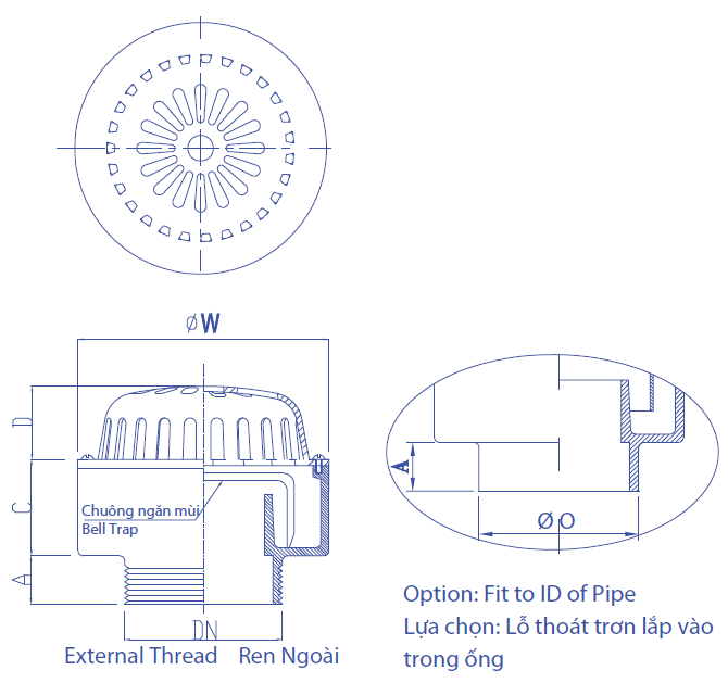 Bản vẽ kỹ thuật phễu thu nước ban công B12