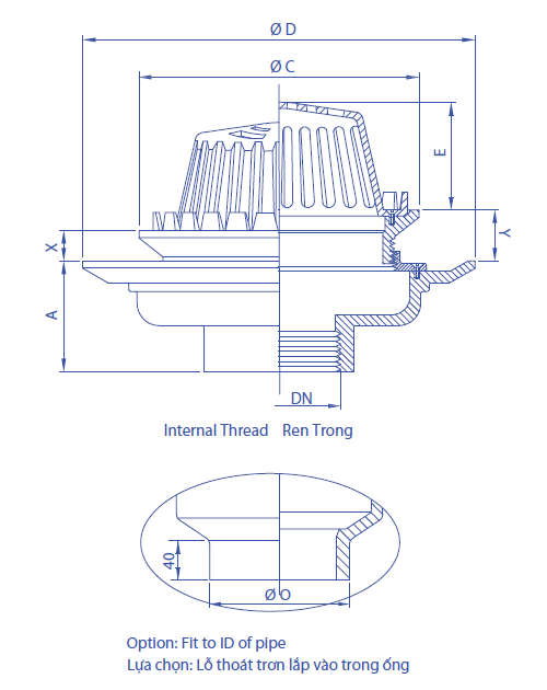 Bản vẽ kỹ thuật Phễu thu nước mái R51