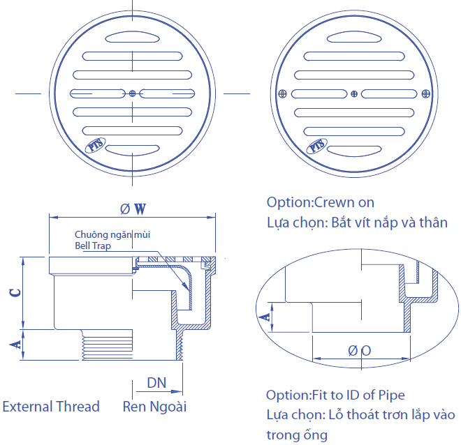 Bản vẽ kỹ thuật phễu thu sàn F11