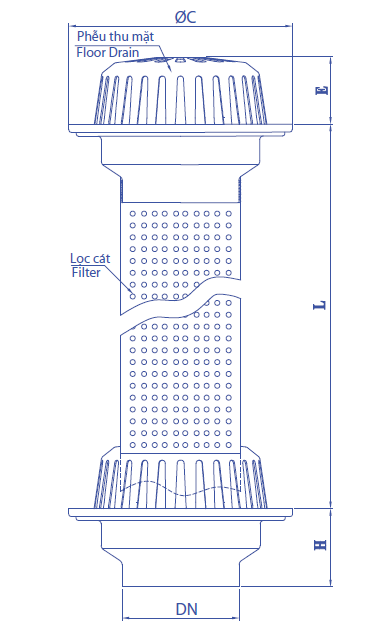 Bản vẽ kỹ thuật Phễu thu nước sân vườn PD12