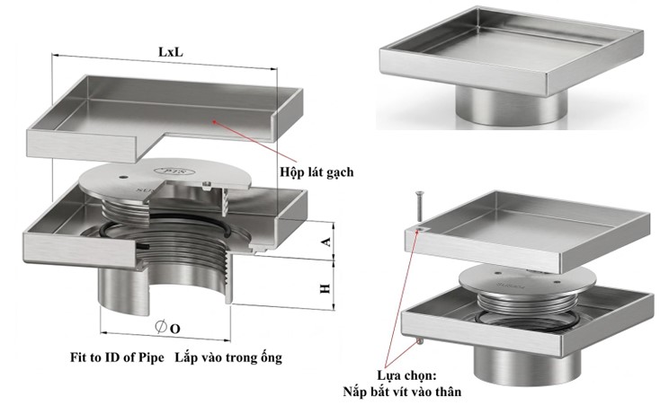 Thông tắc sàn lát gạch CO1